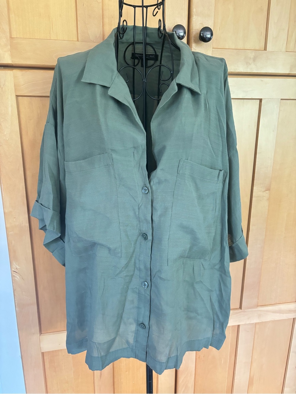Banana Republic Olive Green Button-Down Shirt